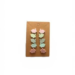 Pastel Bunny Stud Earrings 5 Pair Set Easter Spring Outfit